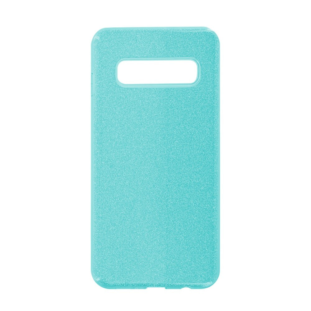 Silikon Handyhülle für Samsung Galaxy S10 Türkis Glitzer cnt1302