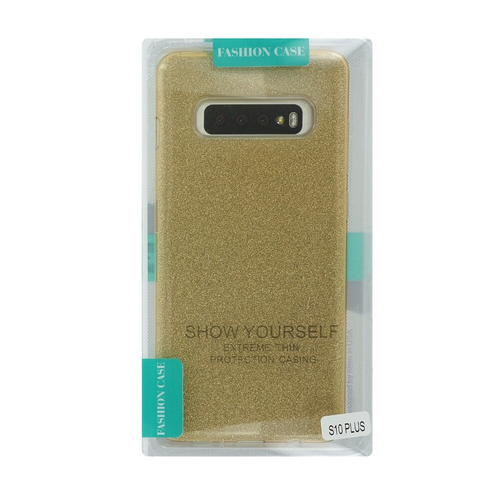 Glitzernde Silikonhülle für Samsung Galaxy S10 Plus Gold, cnt1299