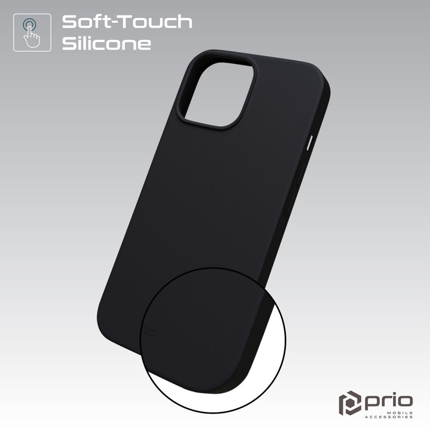 prio Silikonschutzhülle für iPhone 13 mini schwarz