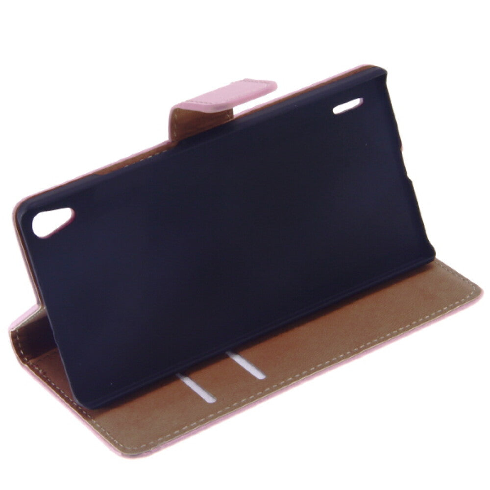 Lederhülle Handyhülle für Huawei P7 Rosa 4250710554003