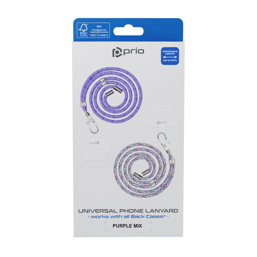 prio Universelles Handy-Umhängeband 0,7m lila-mix