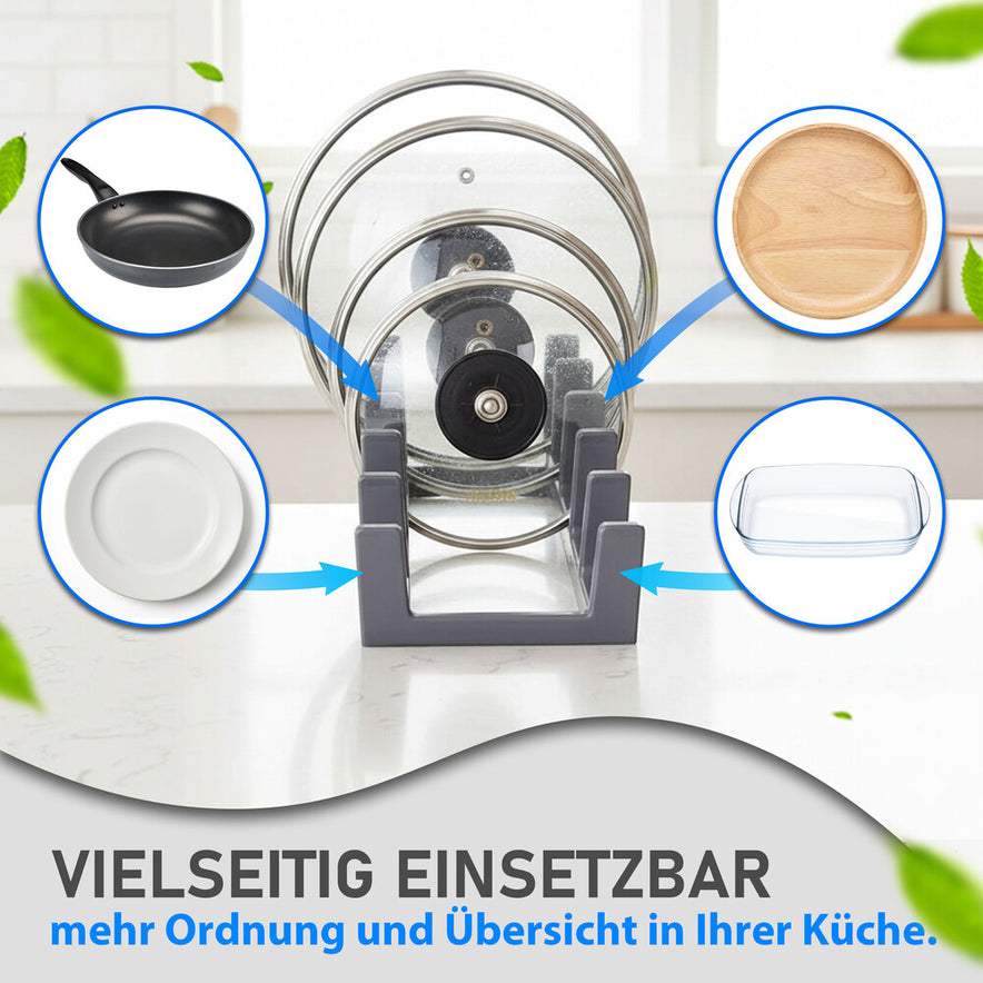 Topfdeckel-Organizer / Topfdeckelhalter / Pfannenhalter mit 6 Fächern – Aufbewahrung für die Schublade