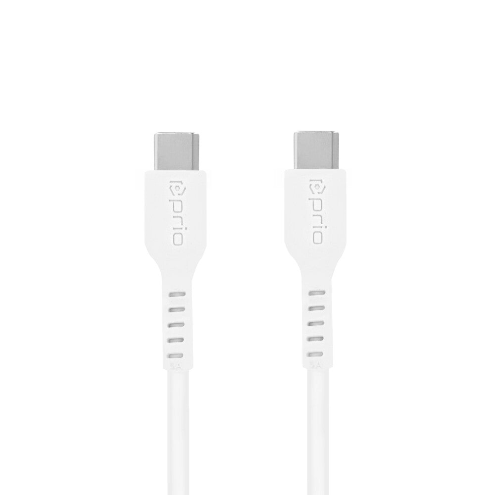 prio High-Speed Charge & Sync USB C zu USB C Ladekabel / Datenkabel 5A 0,25 m weiß