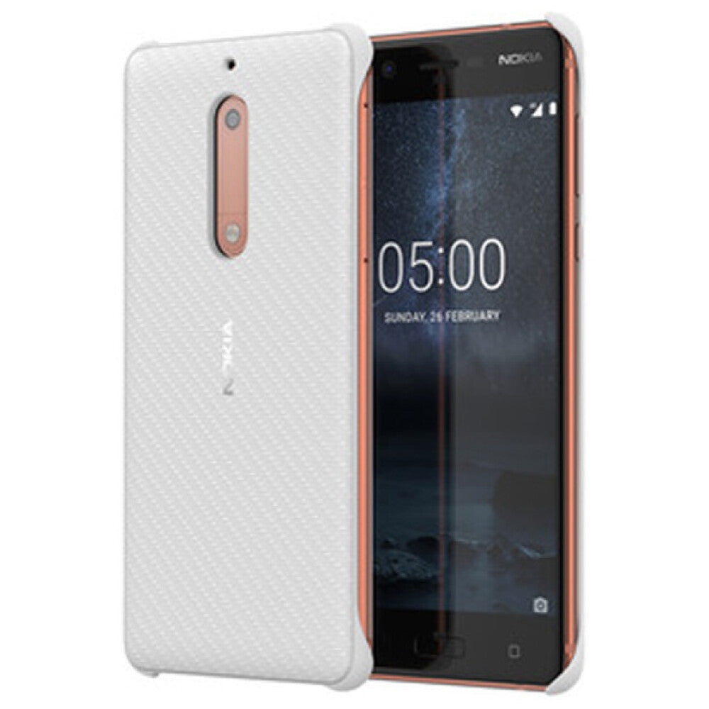 Original Carbon Handyhülle für Nokia 5 Pearl White 1A21M1D00VA