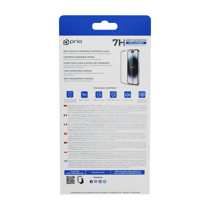 prio 3D Anti-Scratch Displayschutzglas für iPhone 15 Plus (6,7 Zoll) schwarz