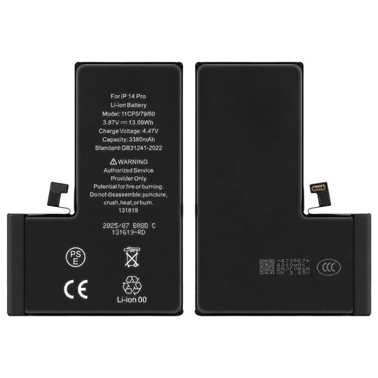 Diagnostizierbarer 3380-mAh-Akku mit hoher Kapazität für das iPhone 14 Pro