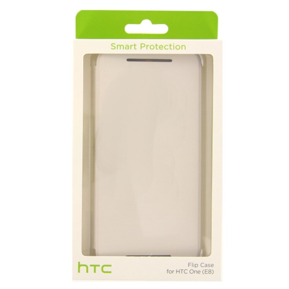 Original Flip Cover Handyhülle für HTC One E8 Weiß Schutz HCV980