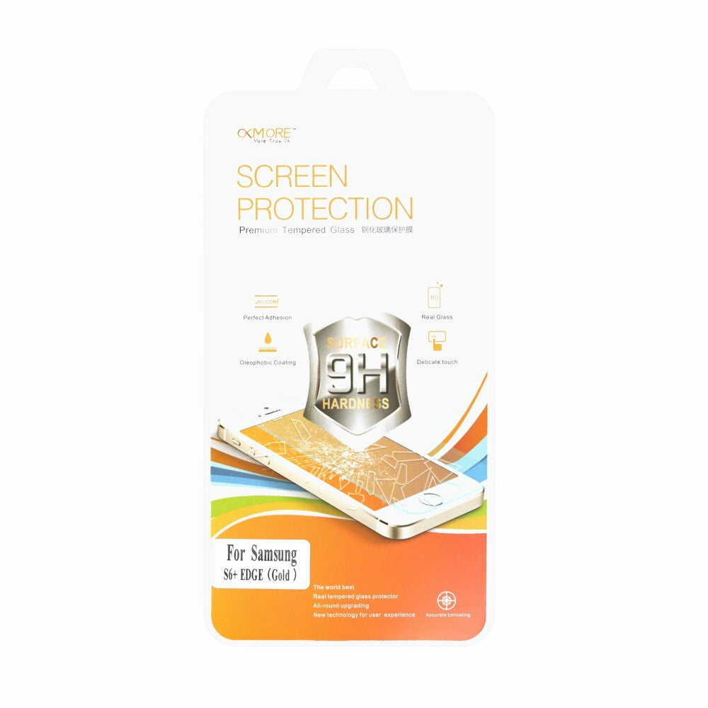 Original Panzerfolie 9H für Samsung S6+ Edge Gold Blickschutz