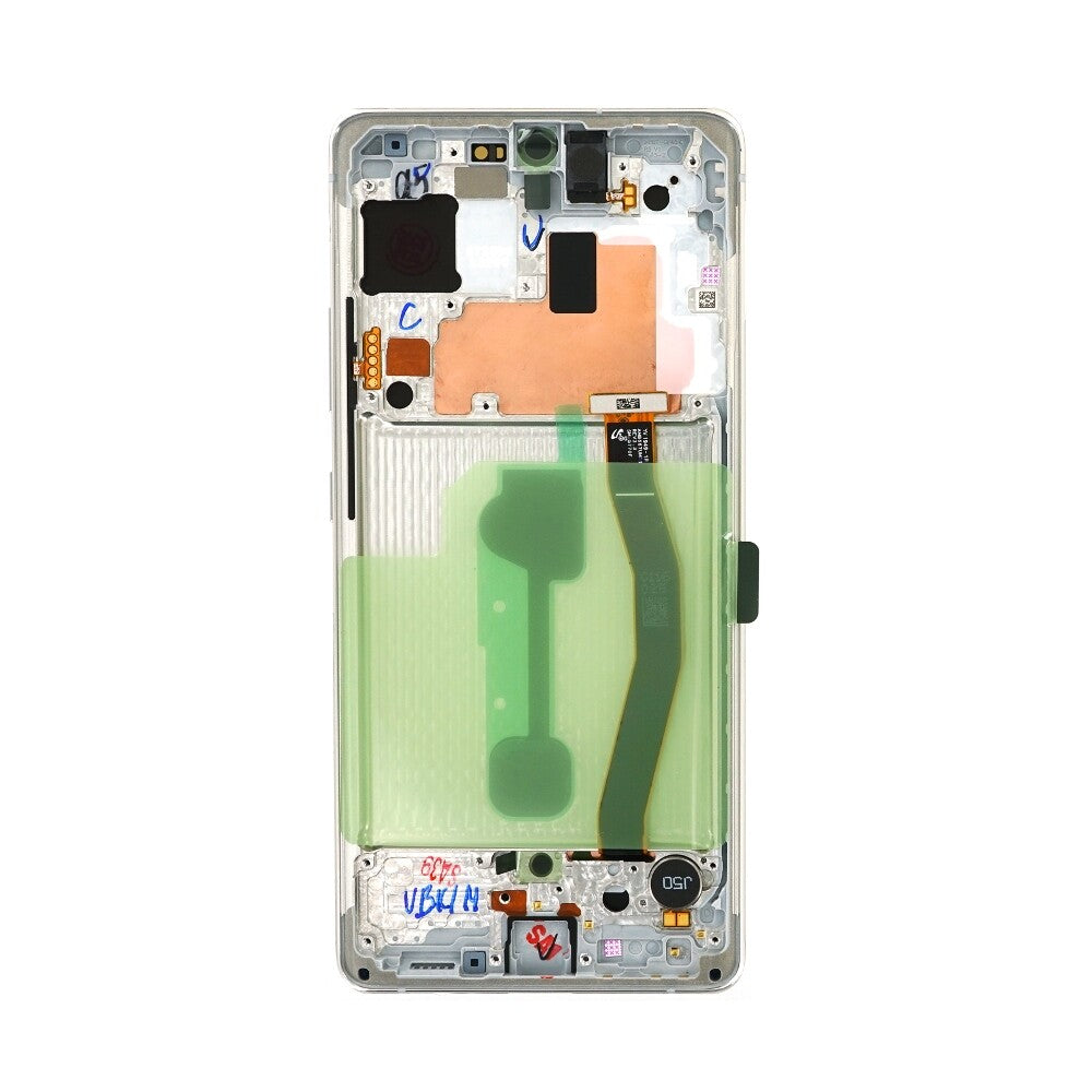 Samsung Displayeinheit + Rahmen G770F Galaxy S10 Lite prism weiß GH82-21672B