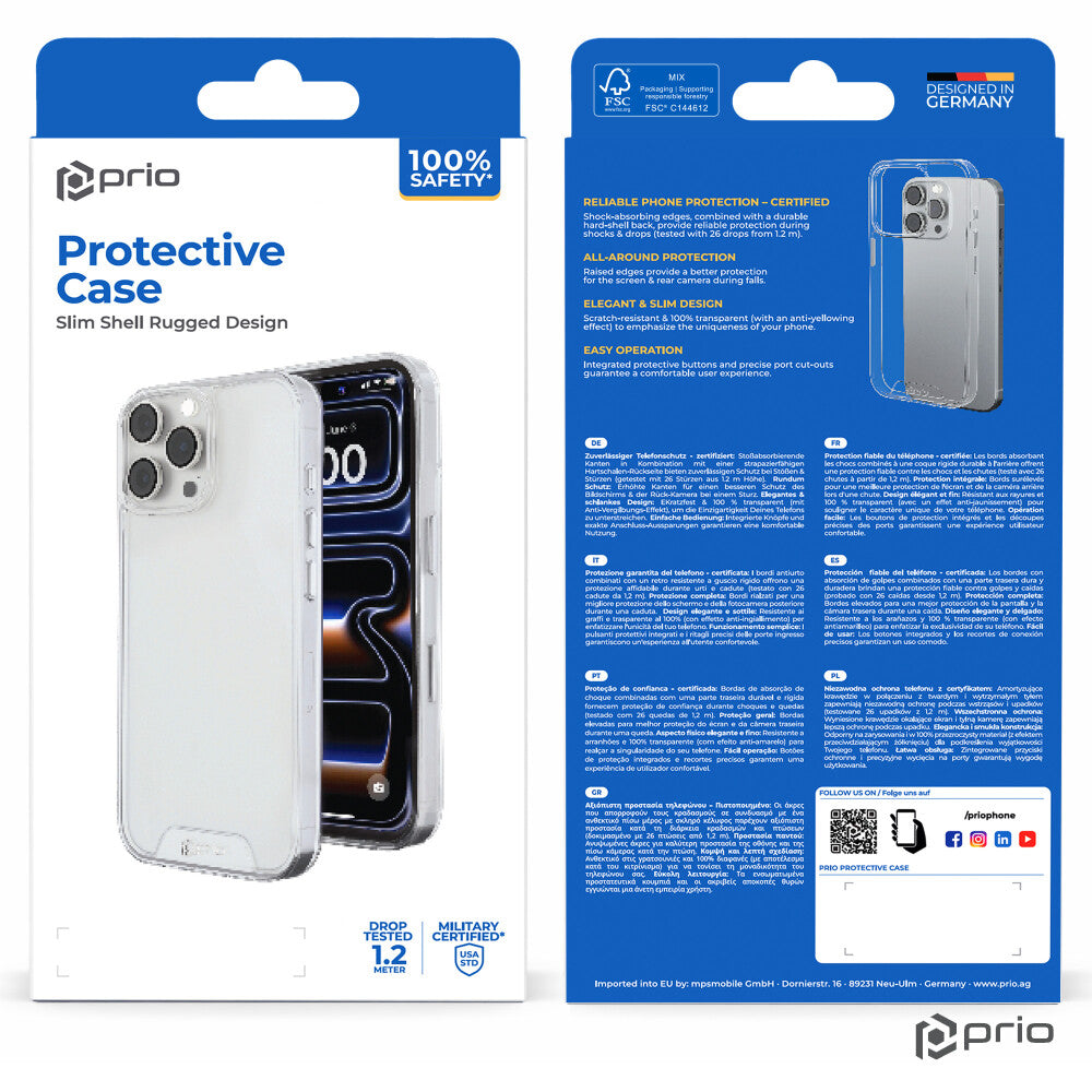 prio Schutzhülle für iPhone 11 Pro Max (6,5 Zoll) klar