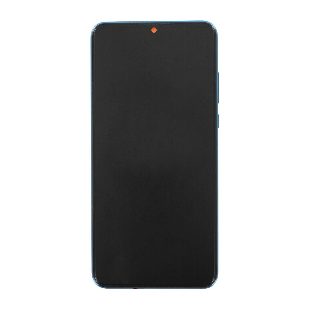 Original Display für Huawei P30 Lite LCD + Rahmen + Akku Blau 02352RQA