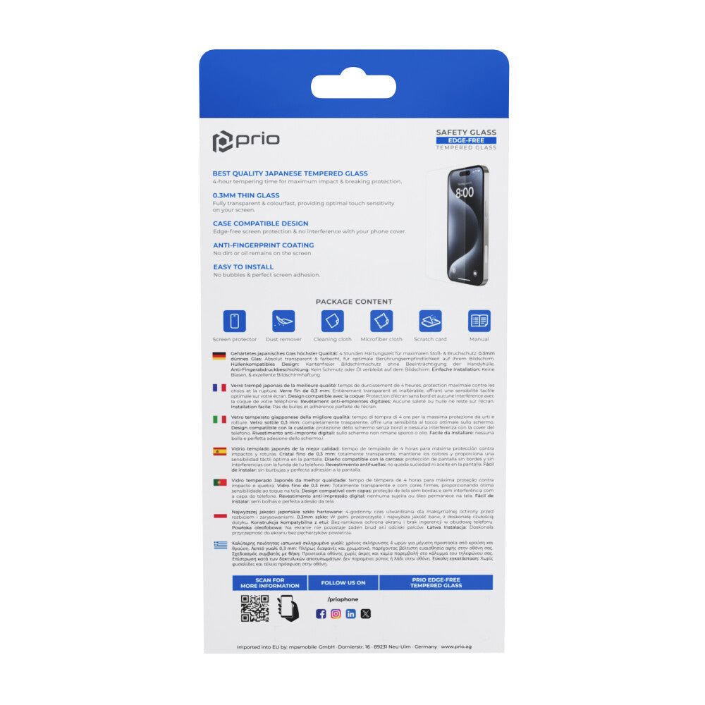 prio Panzerglas Schutzfolie für Samsung S25 klar