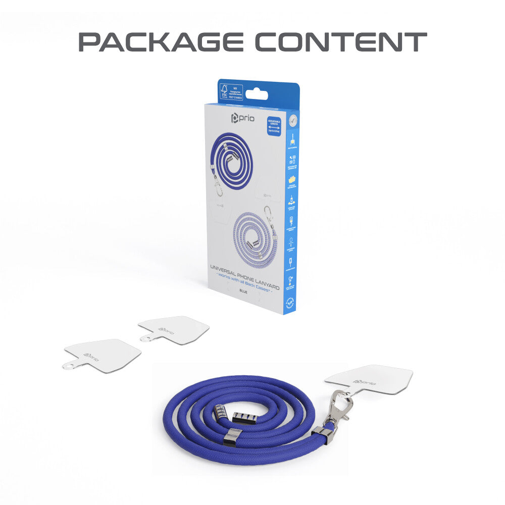 prio Universelles Handy-Umhängeband 0.7m blau