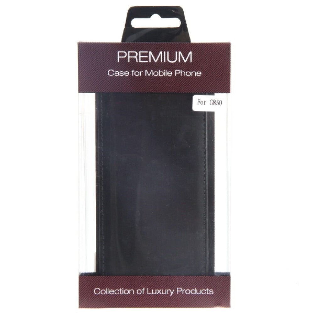 Slim Leder Flip Handyhülle für Samsung Galaxy Alpha G850 - schwarz Schutz Case