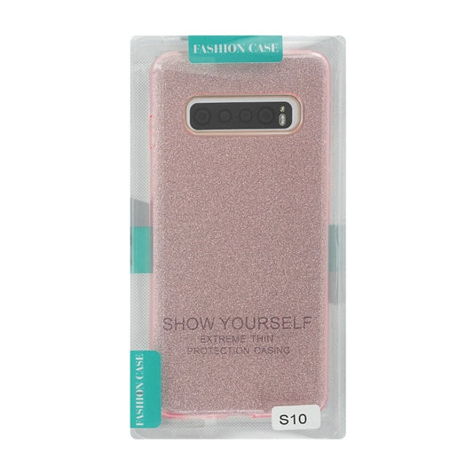 Silikon Handyhülle für Samsung Galaxy S10 pink Glitzer Schutz cnt1305