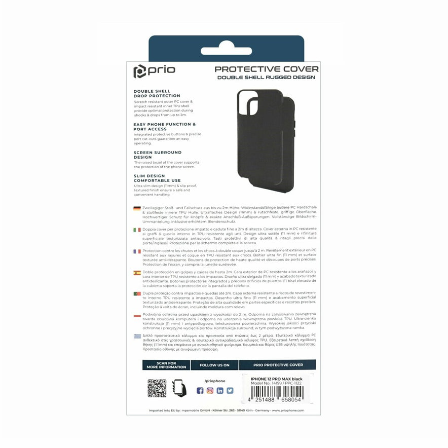 prio Schutzhülle für iPhone 12 Pro Max schwarz