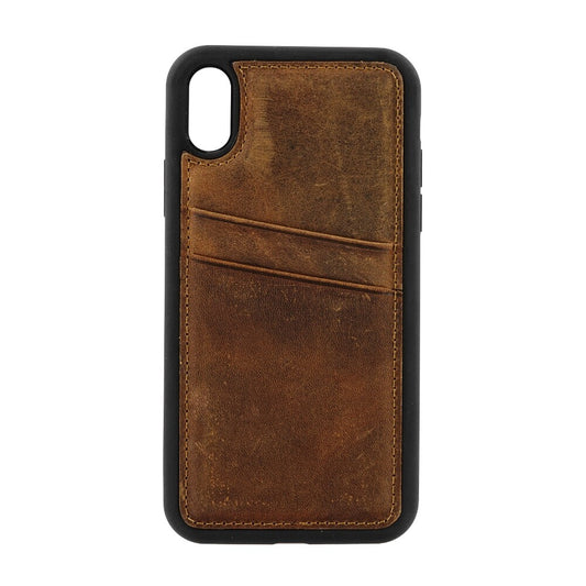 Echtleder Schutzhülle CC for iPhone XR tango braun