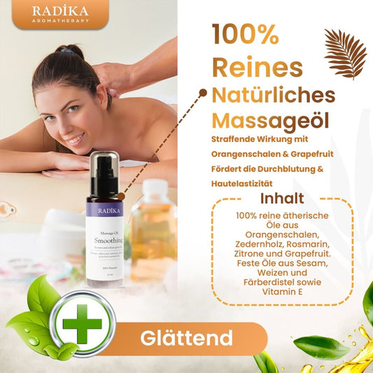 Massageöl, Glättendes Massage-Öl, 100% Rein, BIO, natürlich, 100 ml