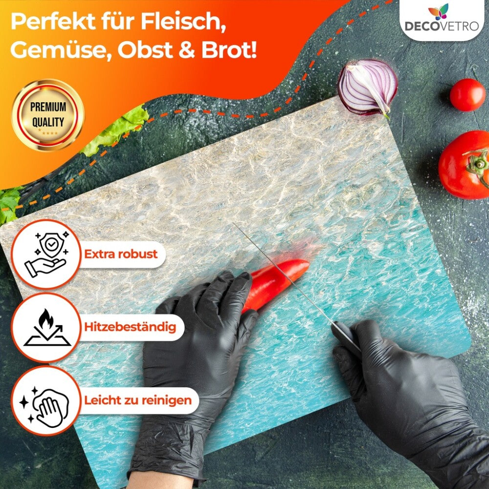 Decovetro Schneidebrett Glas |40x30cm | Glasschneidebrett | Leicht zu reinigen