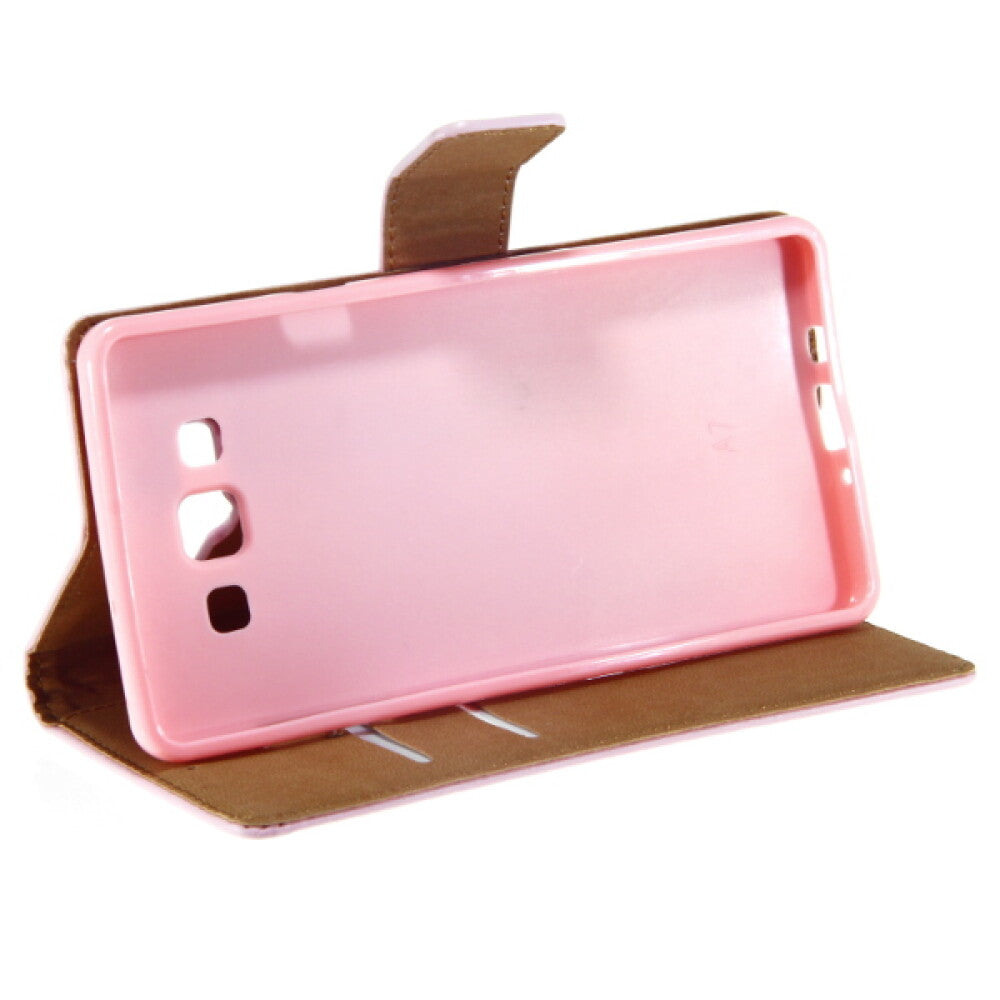 Book Case Handyhülle für Galaxy A7 Pink Leder 4250710560882