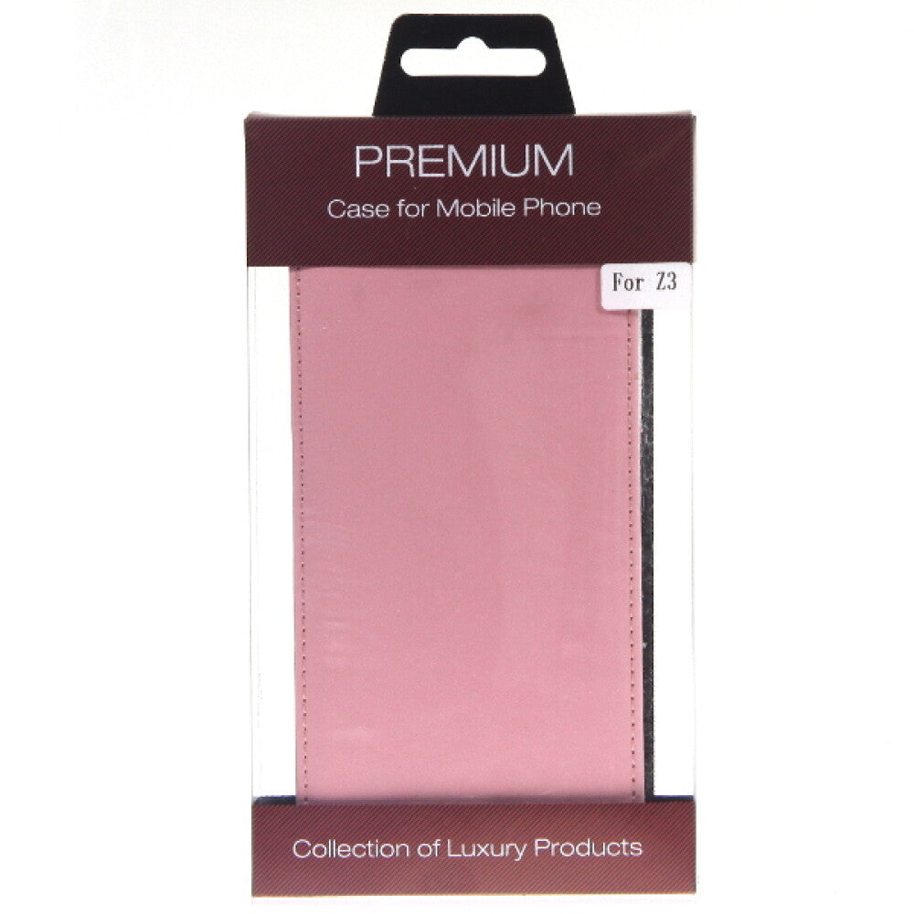 Slim Leder Flip Handyhülle für Sony Z3 Pink Schutz 4250710556212