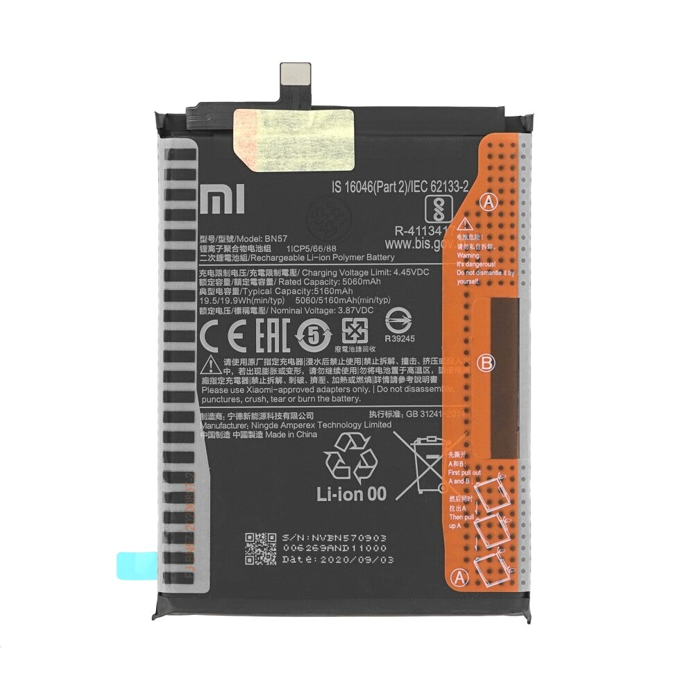 Original Xiaomi Akku BN57 für POCO X3 5160mAh 460200003J1G