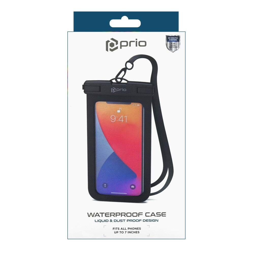 prio Wasserdichte Smartphone-Hülle, Handytasche schwarz