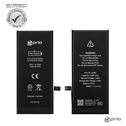 prio Hochleistungsakku für iPhone SE (2020) (2200 mAh) - Universal APN -