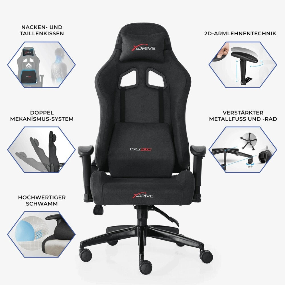 xDrive Gaming Stuhl für Profis, Ergonomischer Bürostuhl, 150 KG Tragfähigkeit