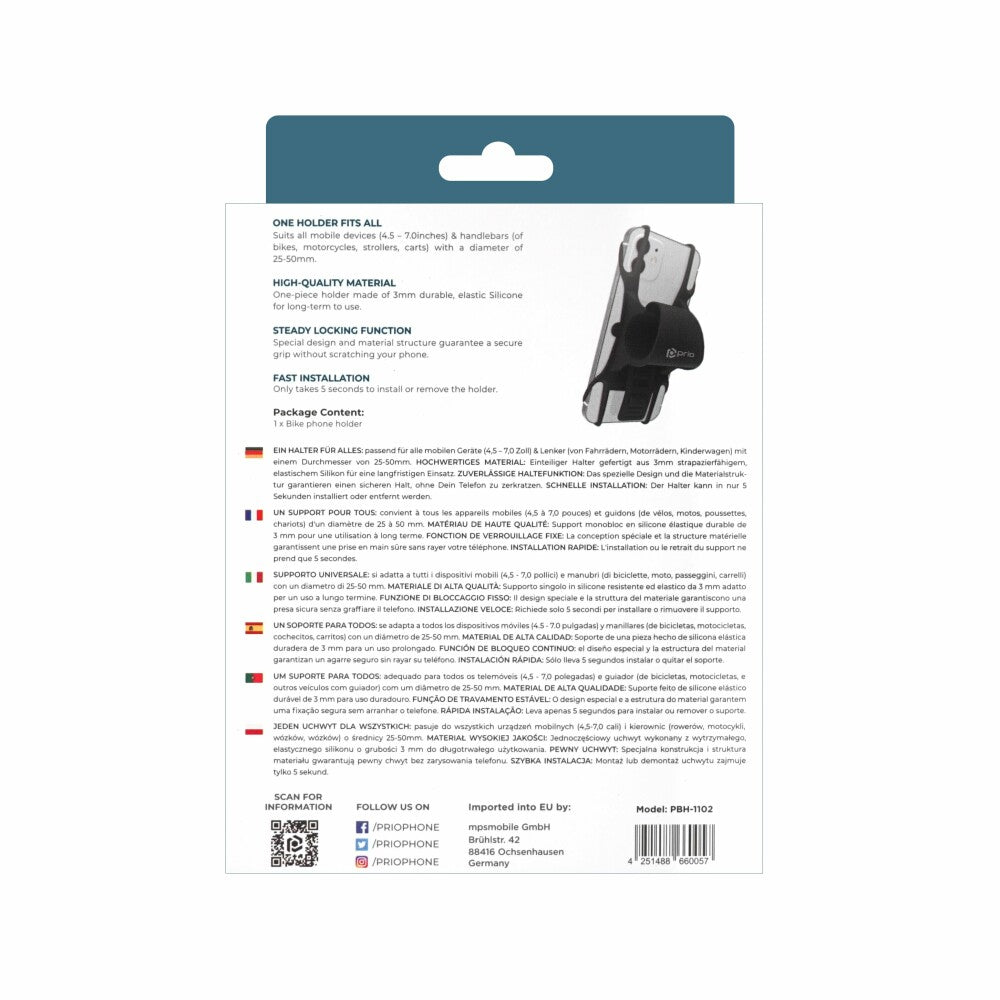 prio Fahrrad-Handyhalter aus Silikon