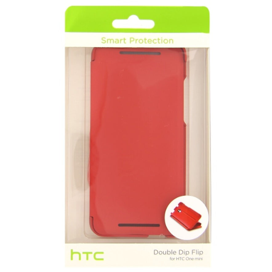 Original Flip Case Handyhülle für HTC One Mini Rot HCV851