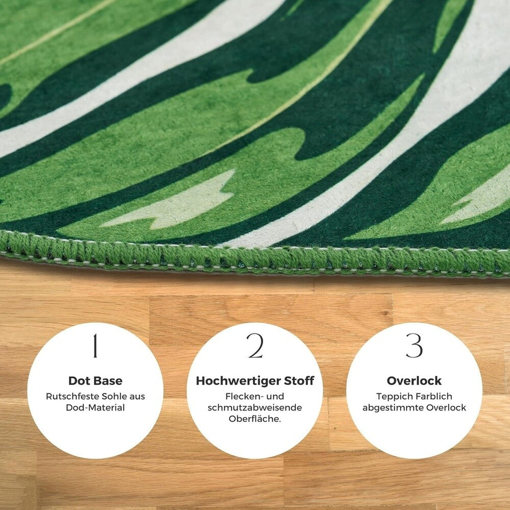 Miqna 2-tlg. rutschfestes Badteppich Set , waschbar (60x100 & 50x60 cm)