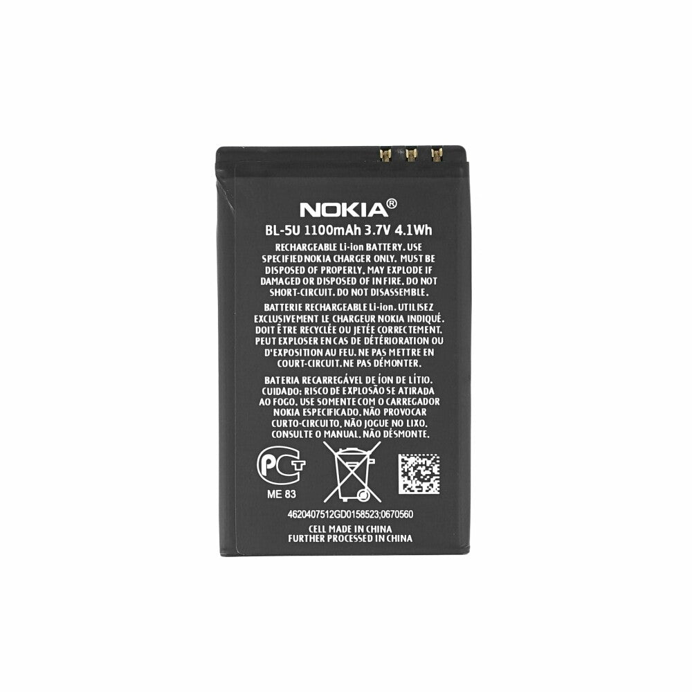 Original Nokia BL-5U Akku für 8800E, 8900E, 8900i 1100 mAh Batterie Accu