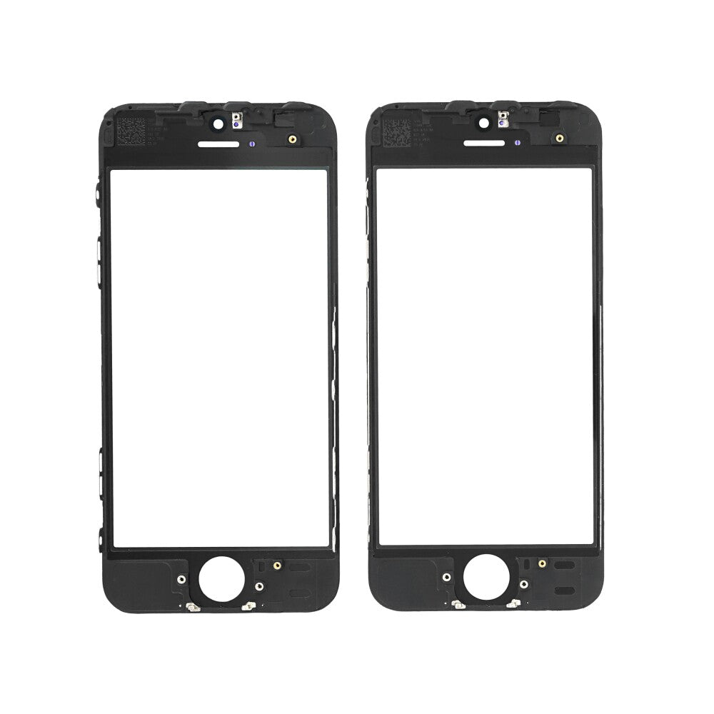 Displayglas für iPhone 5 5s LCD + Rahmen schwarz Panzerfolie Displayschutz