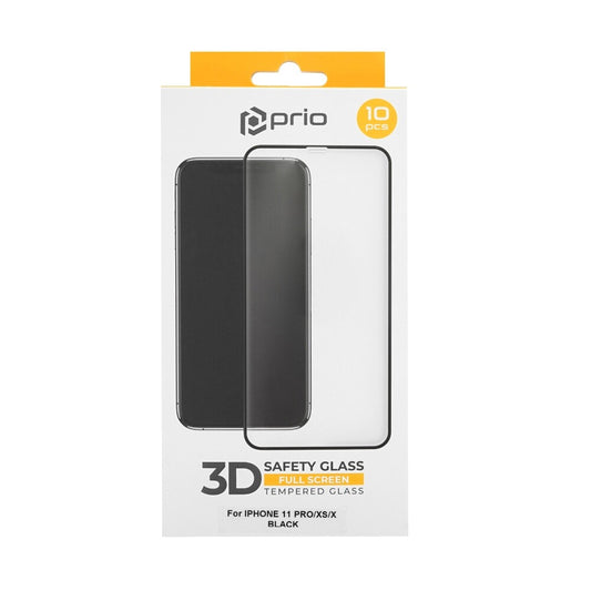 prio 10x 3D Displayschutzglas für iPhone 11 Pro/XS/X schwarz