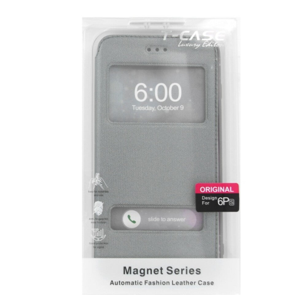 Original Magnet Flip Handyhülle für iPhone 6/6s Plus Grau Schutz Hülle