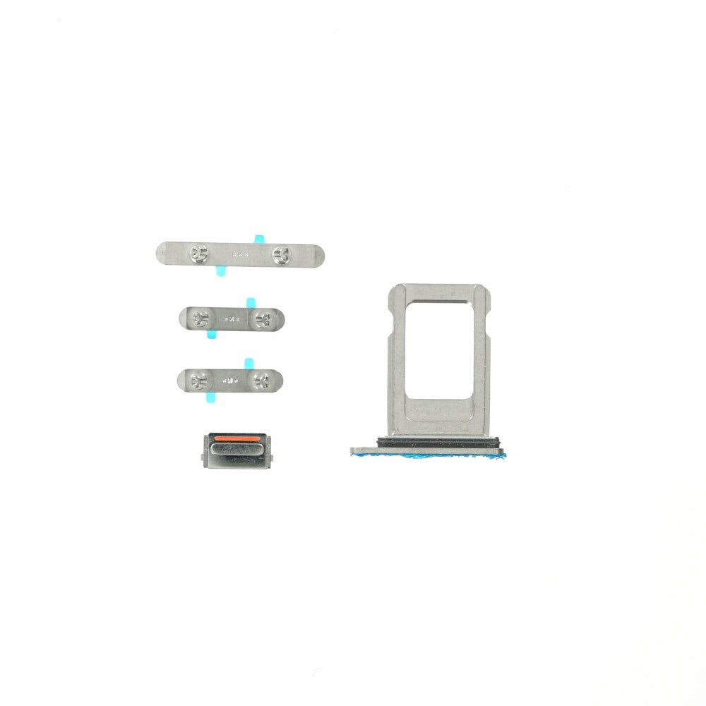 Tasten Set für iPhone 12 Pro Max, Silber, Stummschalttaste, Ersatz Button