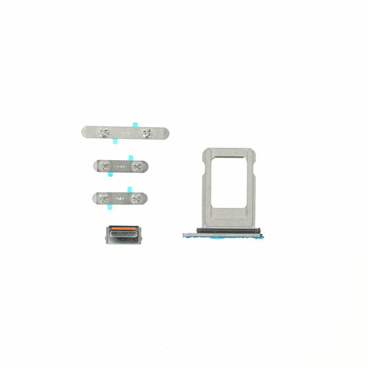 Tasten Set für iPhone 12 Pro Max, Silber, Stummschalttaste, Ersatz Button