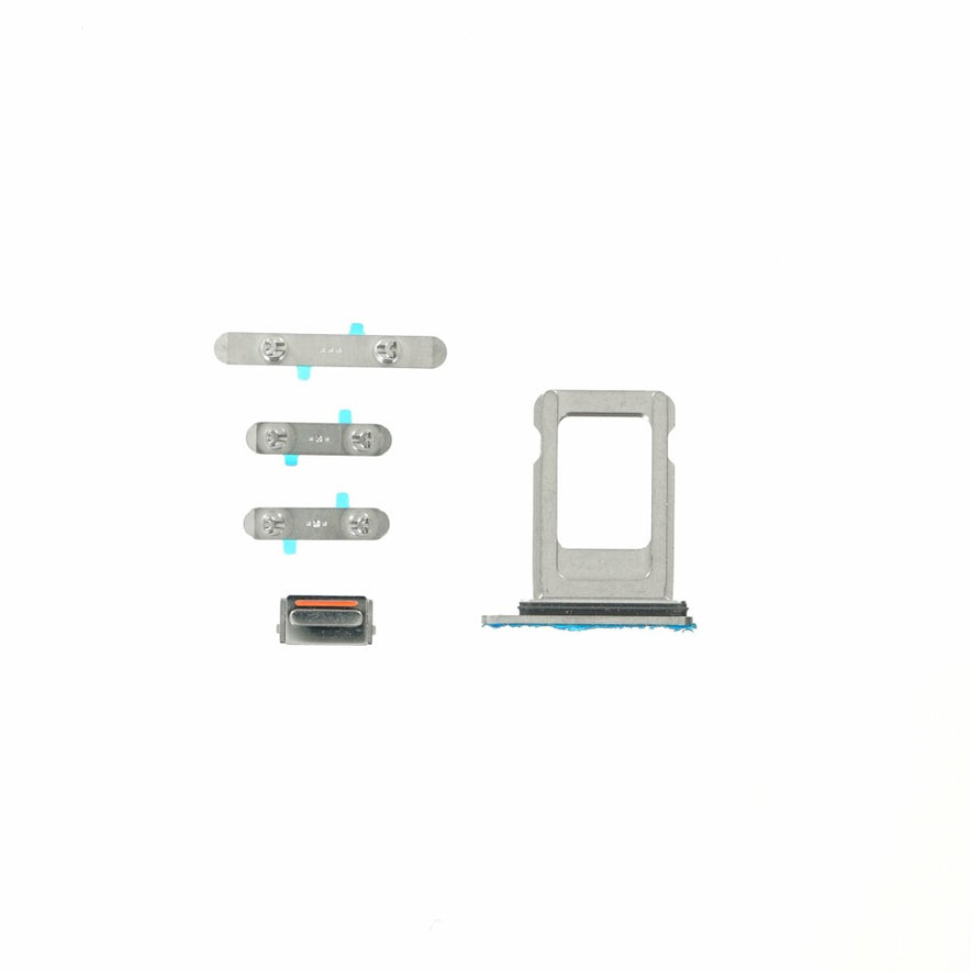 Tasten Set für iPhone 12 Pro Max, Silber, Stummschalttaste, Ersatz Button