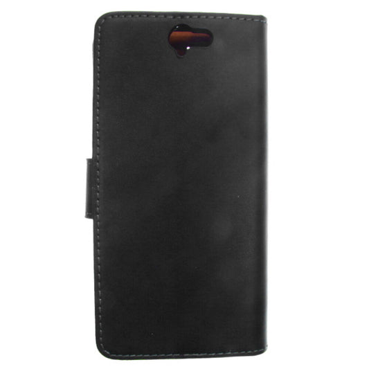Slim Handyhülle für HTC A9 Schwarz Leder Tasche Schutz 4250710570812