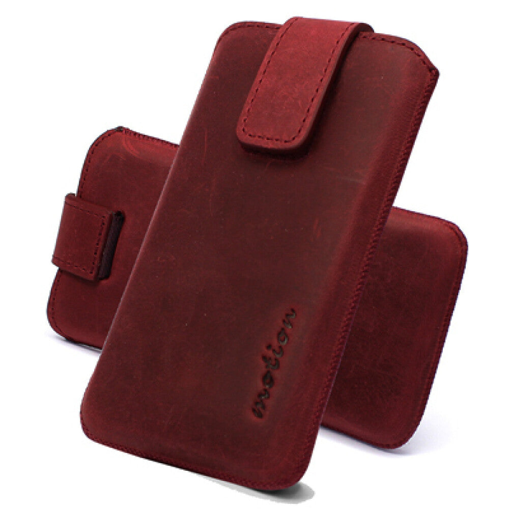 Motion Leder Etui / Hülle / Tasche Size XXXL - Burgundy