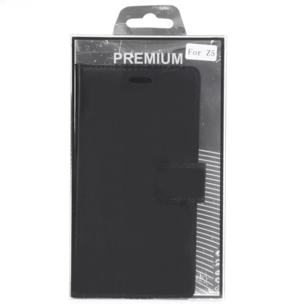 Book Case Handyhülle für Sony Xperia Z5 Schwarz Leder 4250710565238