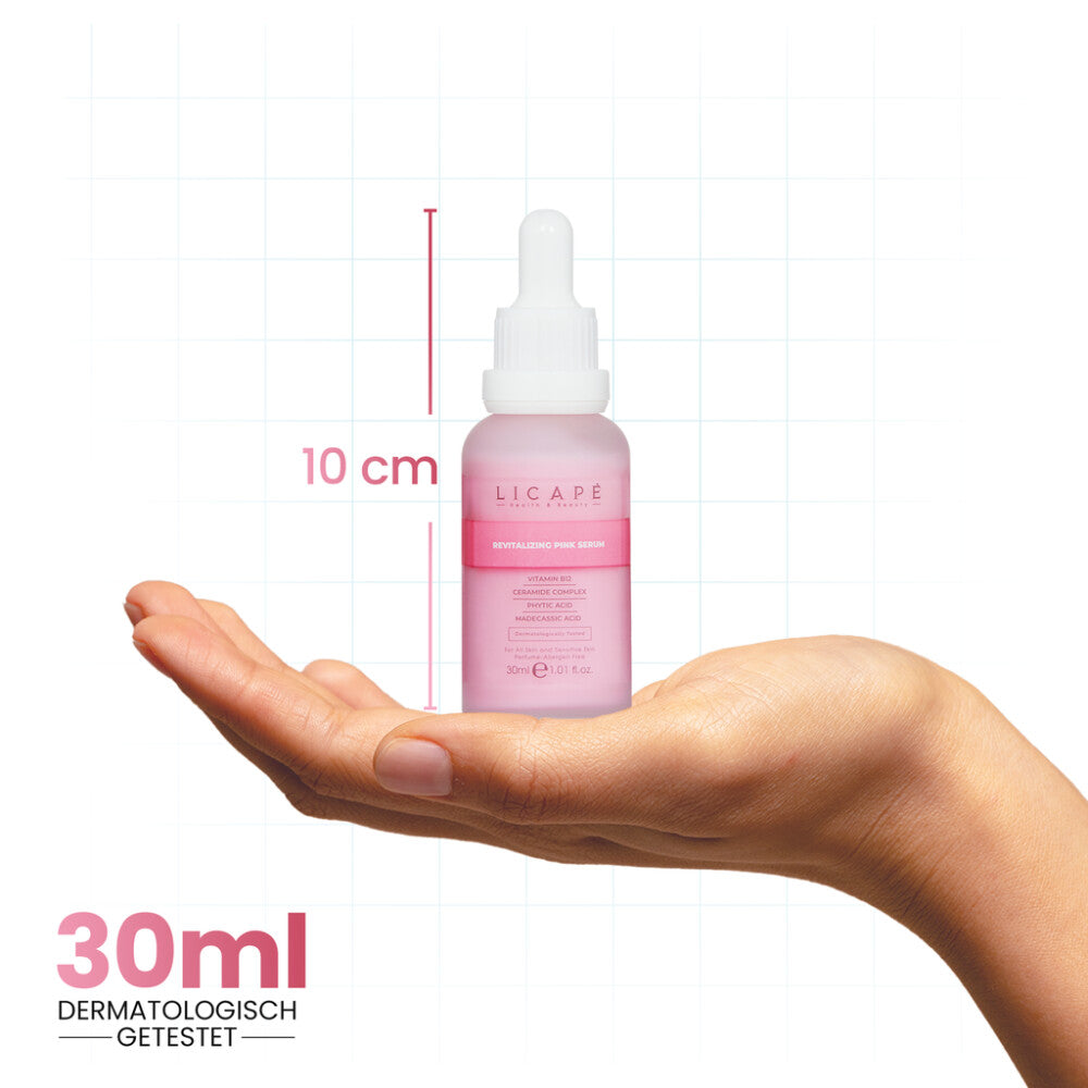 Licape | Feuchtigkeitsspendendes Serum 30 ml | B12 Rosa Serum | Anti-Aging