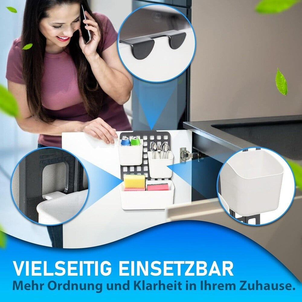 Hängende Aufbewahrungstasche, Organizer, Plastik, Weiß