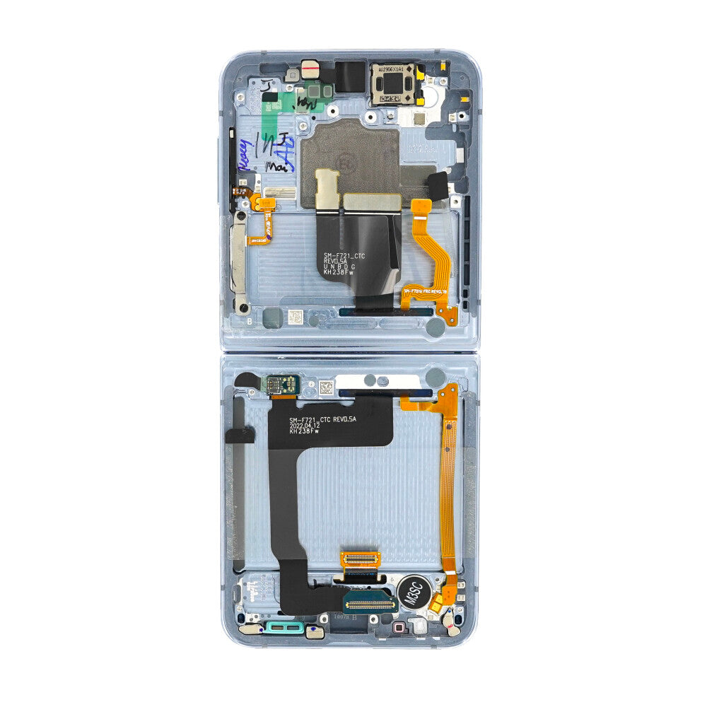 Original Display für Samsung Galaxy Z Flip4 5G Blau LCD + Rahmen GH82-29440D