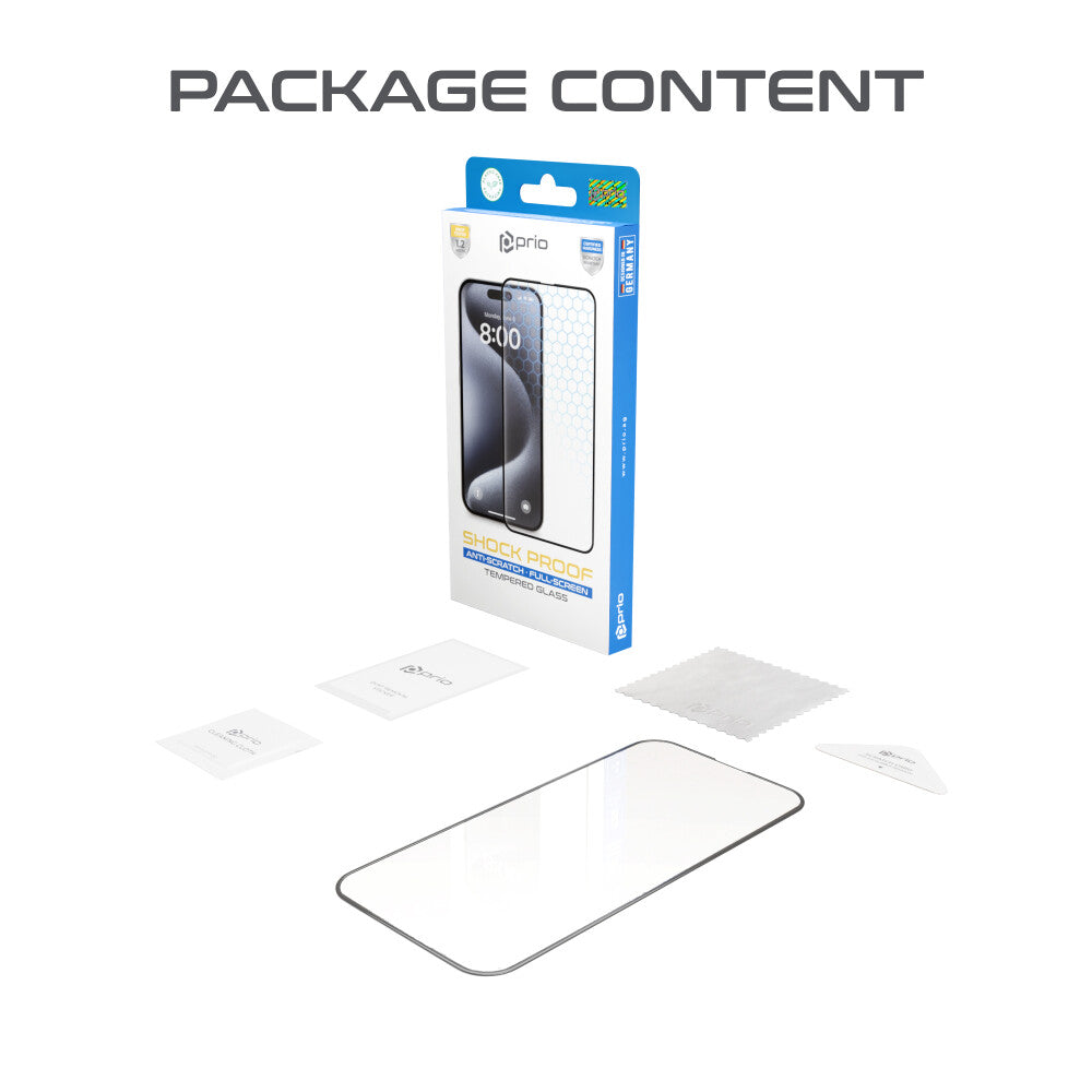 prio 3D Shock Proof Tempered Glass für iPhone 17 Air (6,5 Zoll) schwarz Hauptbild