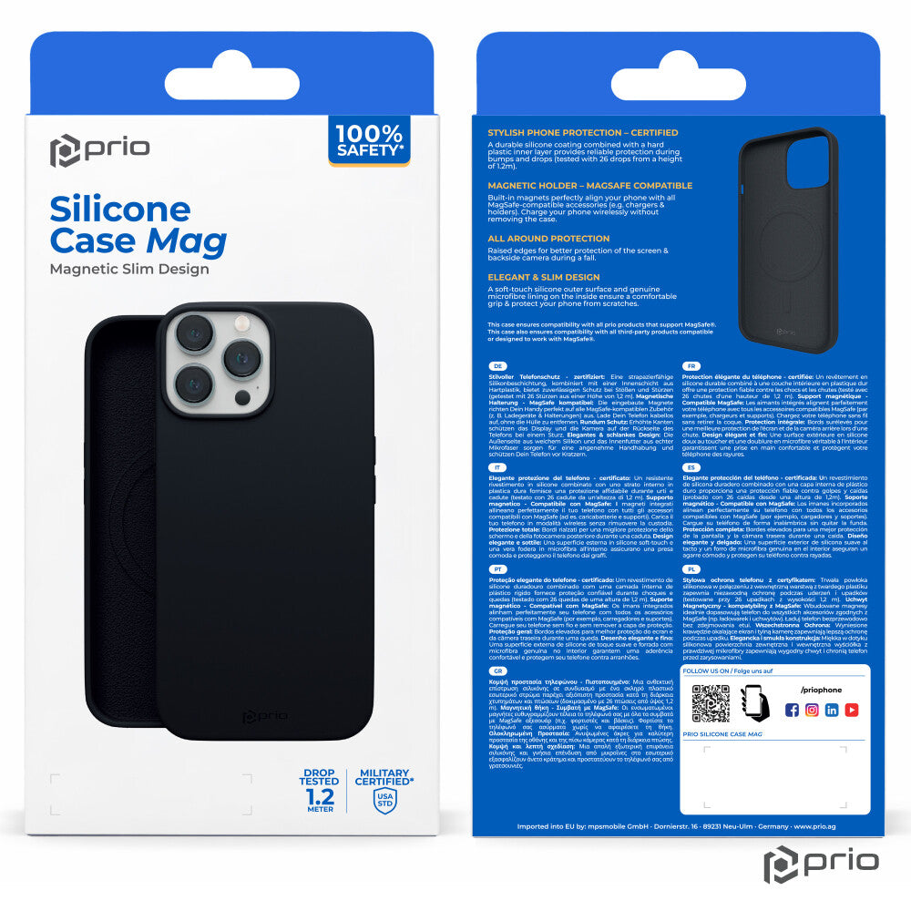 prio Liquid Silicone Case MAG für iPhone 16 Pro (6,3in) schwarz