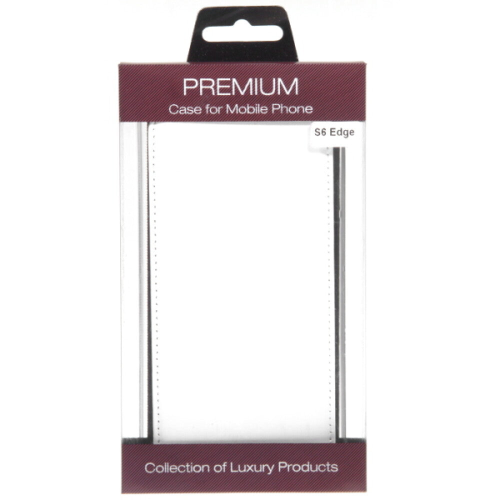 Slim Leder Flip Handyhülle für Galaxy S6 Edge weiß 4250710563708