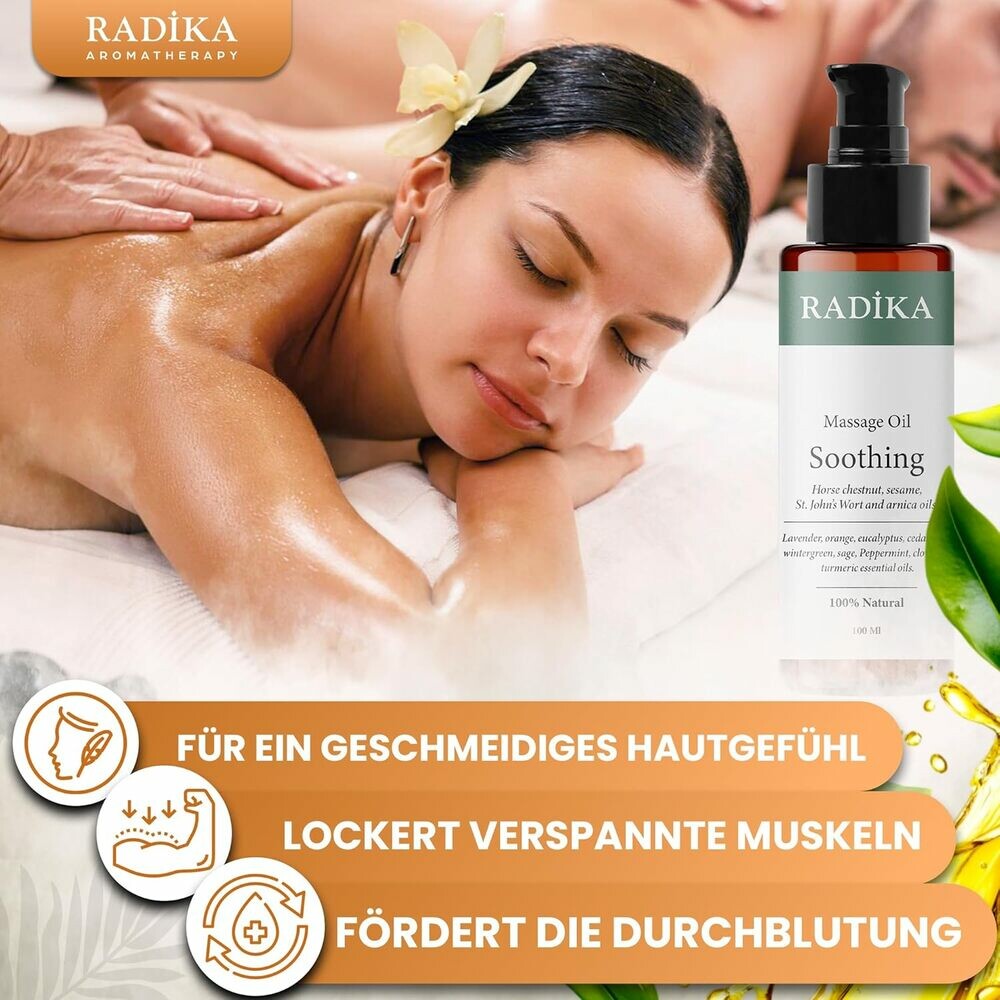 Massageöl, Glättendes Massage-Öl, 100% Rein, BIO, natürlich, 100 ml
