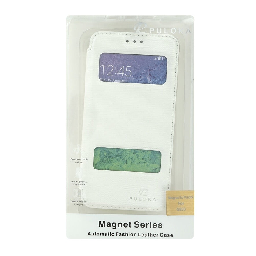 Klapptasche Handyhülle für Samsung Galaxy Alpha G850 Weiß Schutz Tasche